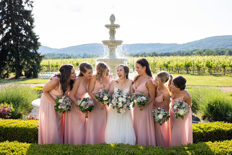 Best Charlottesville Wedding Venue Keswick Vineyards bride bridesmaids photo ideas