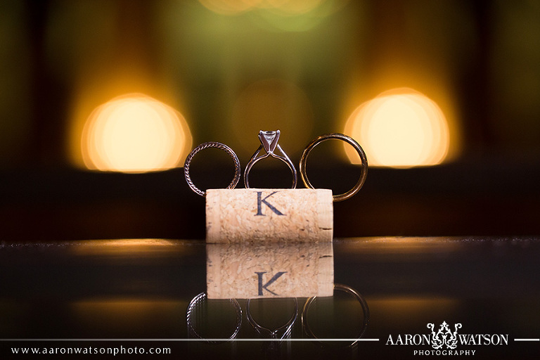 Wedding rings and wine cork