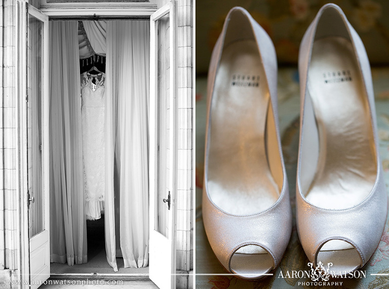 Wedding Dress and peep hole shoes