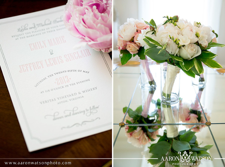 Wedding details with peonies