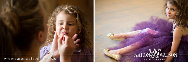 Flower girl getting ready