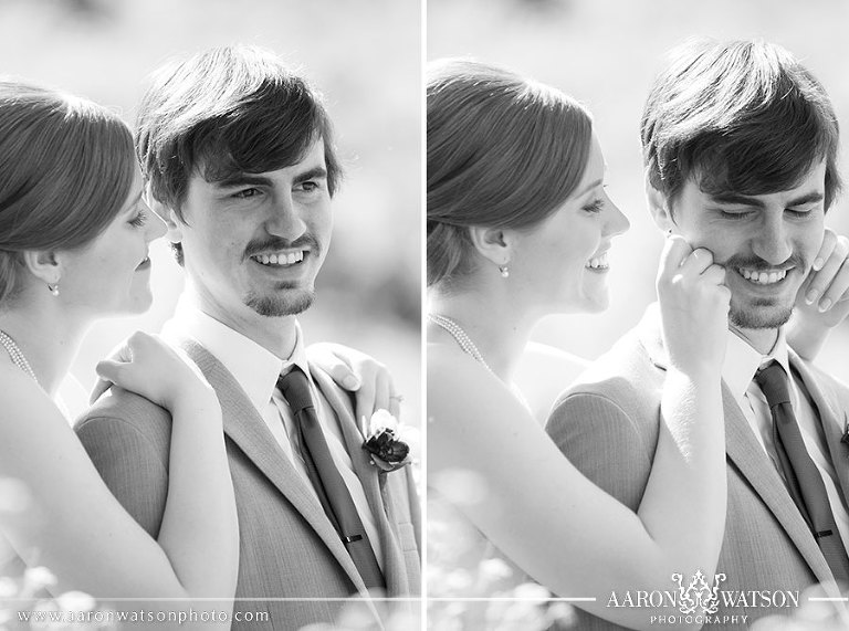 bride squeezing grooms cheeks