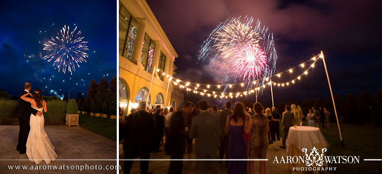 reception with fireworks at Keswick hall