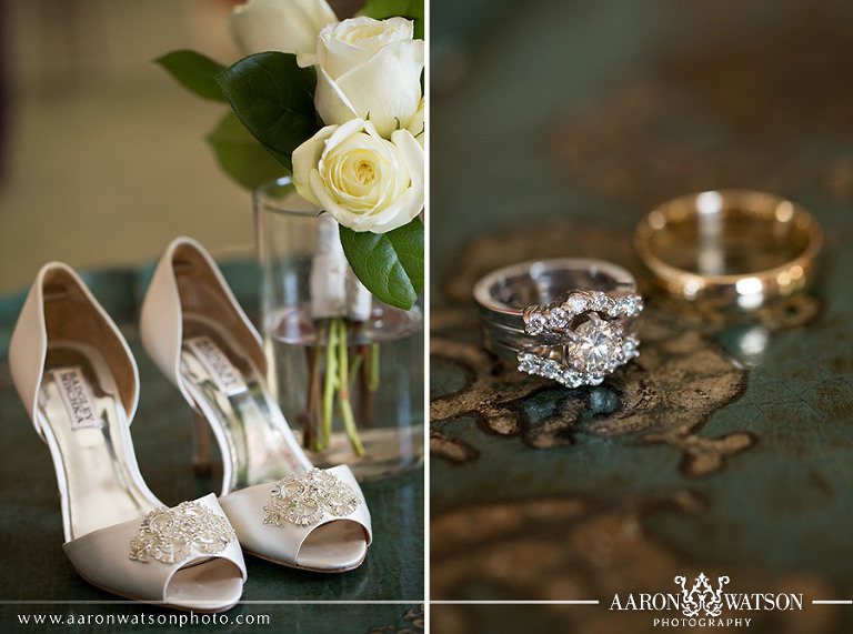 brides shoes and rings