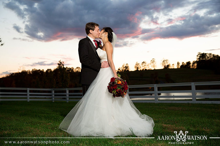 sunset wedding portrait