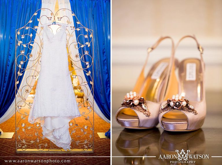 wedding dress and shoes