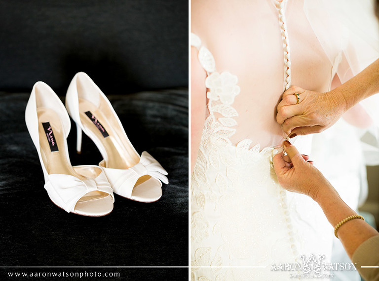 wedding dress and shoes