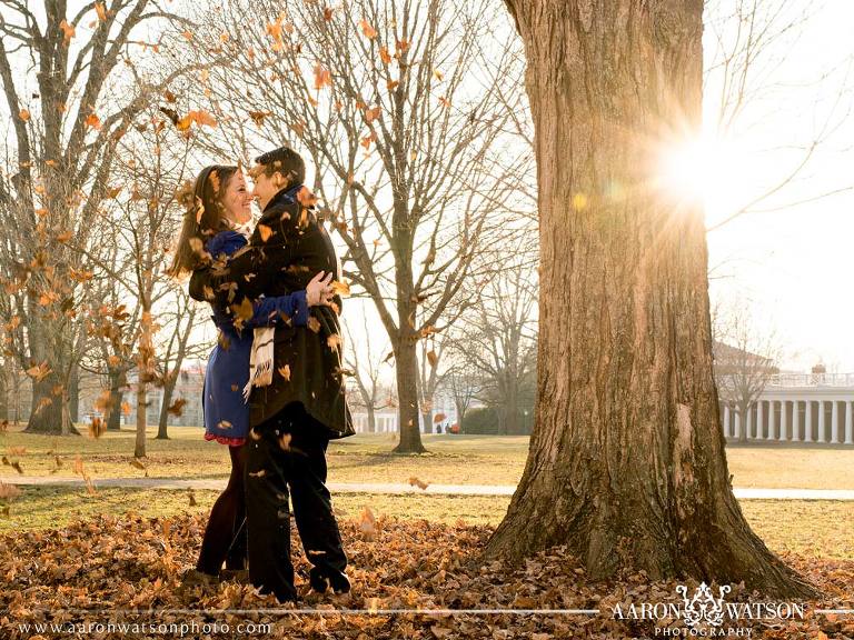 fun in the leaves engagement