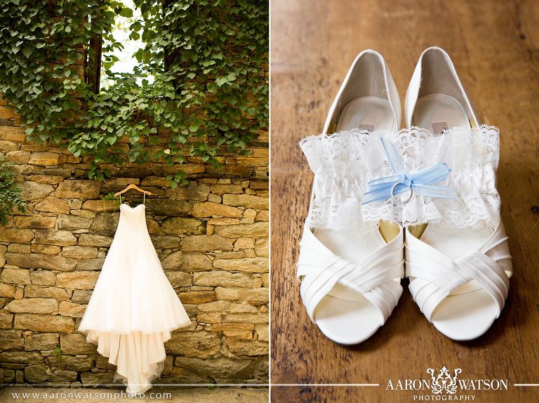 bridal dress and shoes