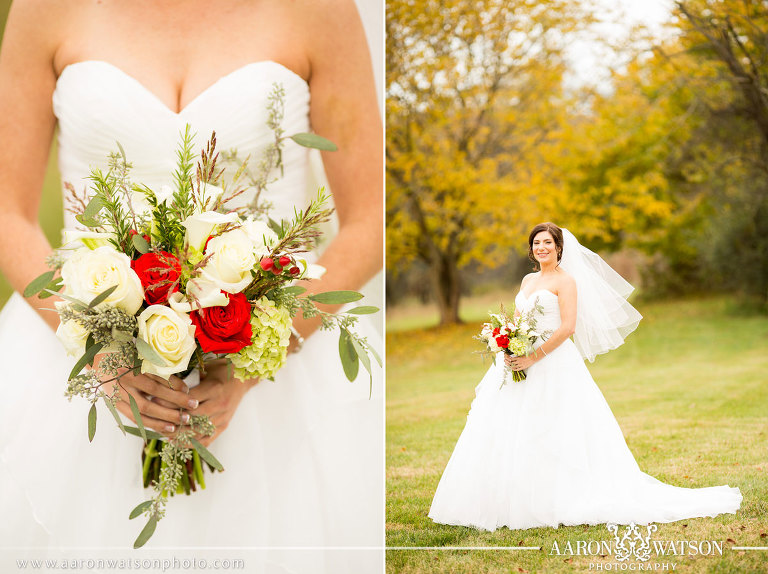 bouquet and portraits