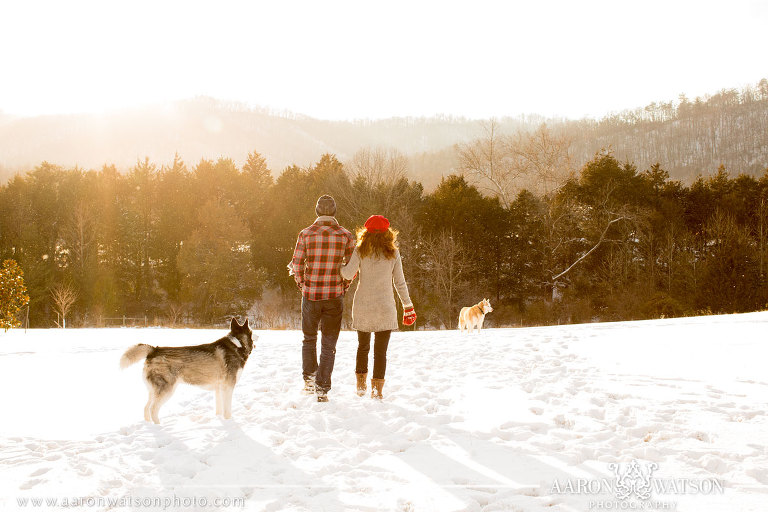 family in the snow