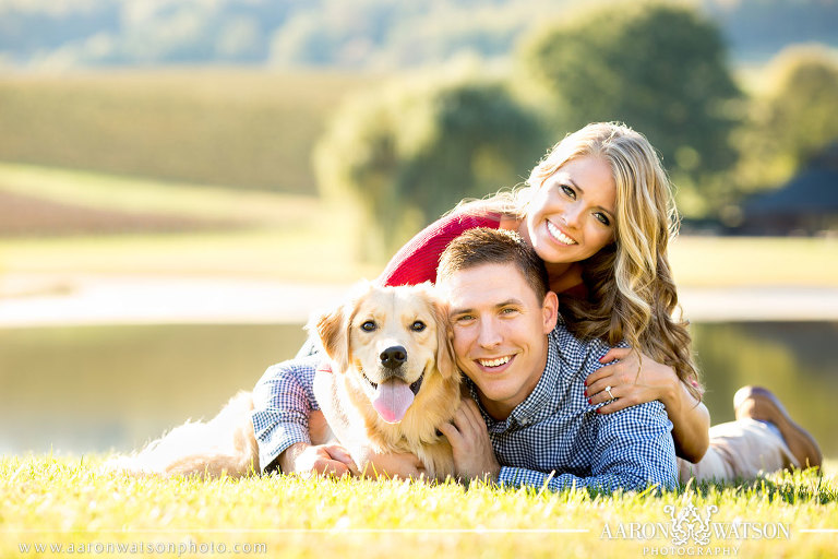 engagement session with a dog