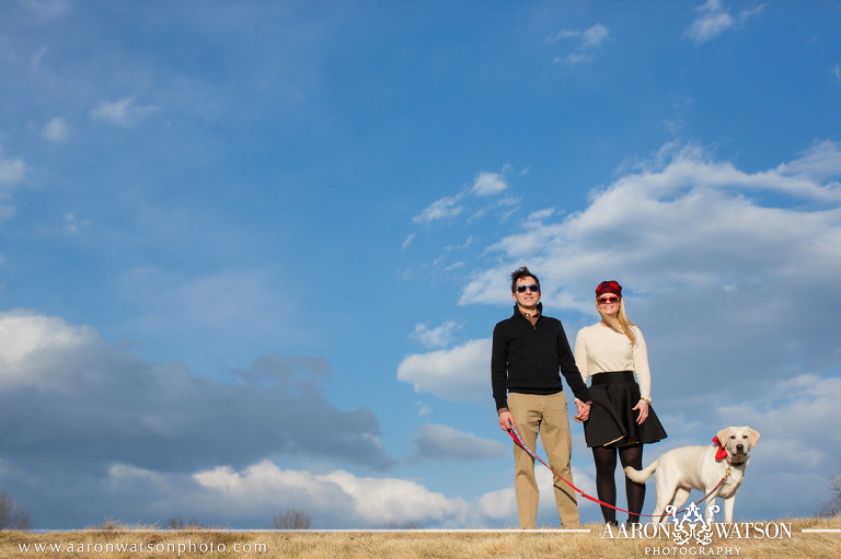 landscape portrait with dog