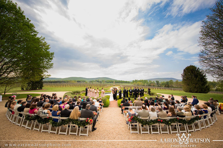 Keswick Vineyards Wedding Outside Ceremony Fountain