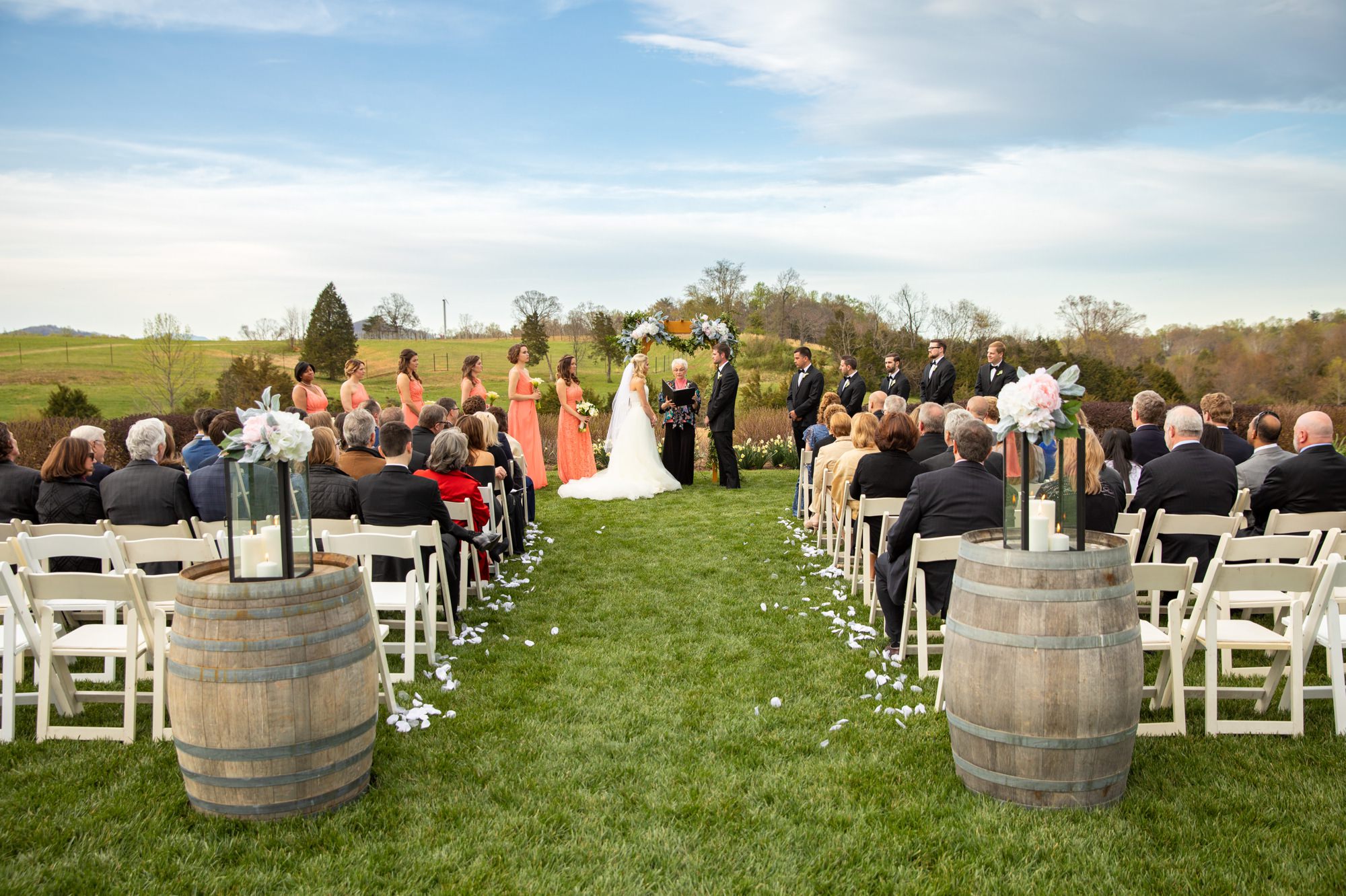 Early Mountain Vineyards Outside Wedding Ceremony