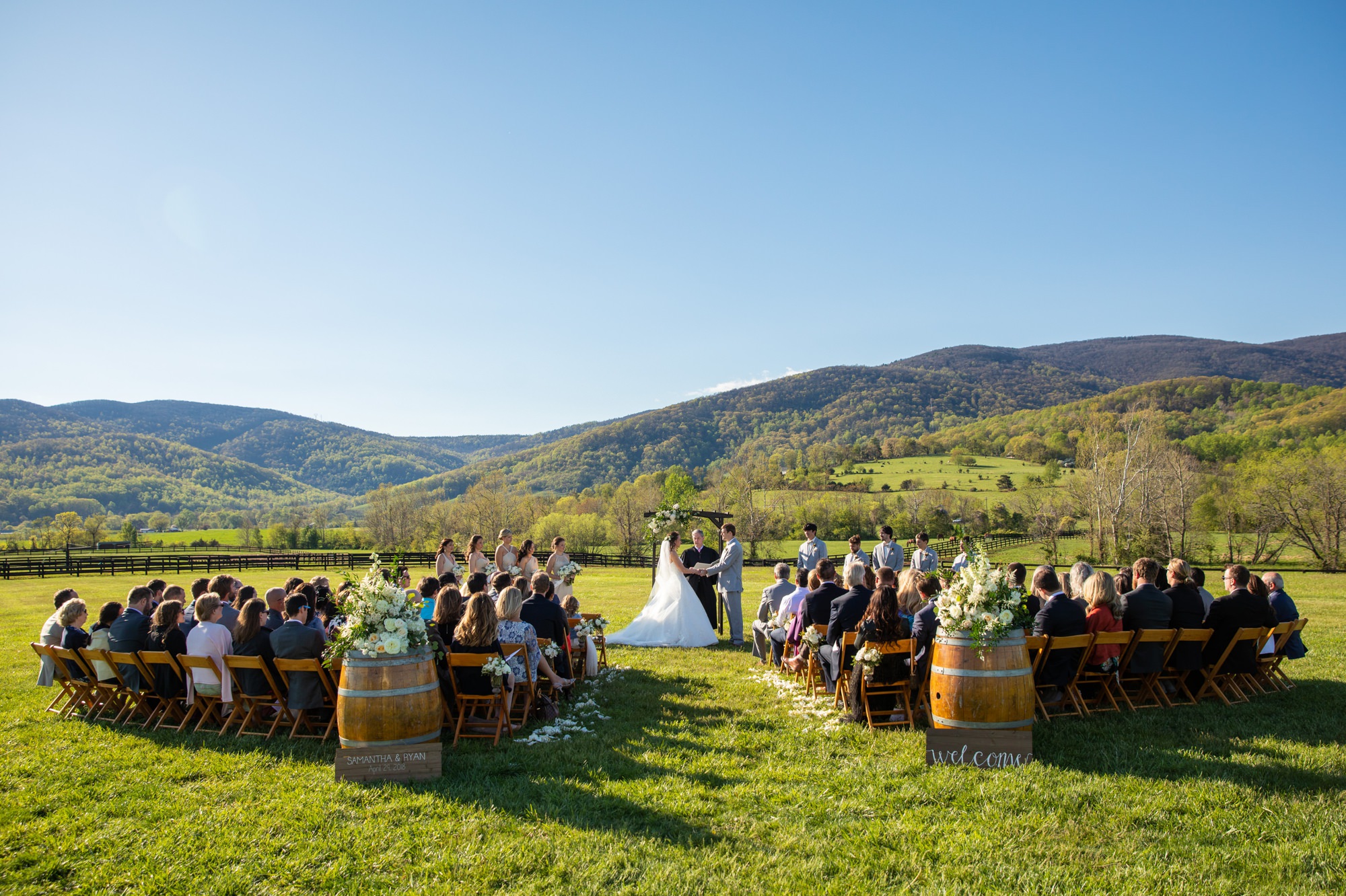 King Family Vineyards Outside Ceremony Setup