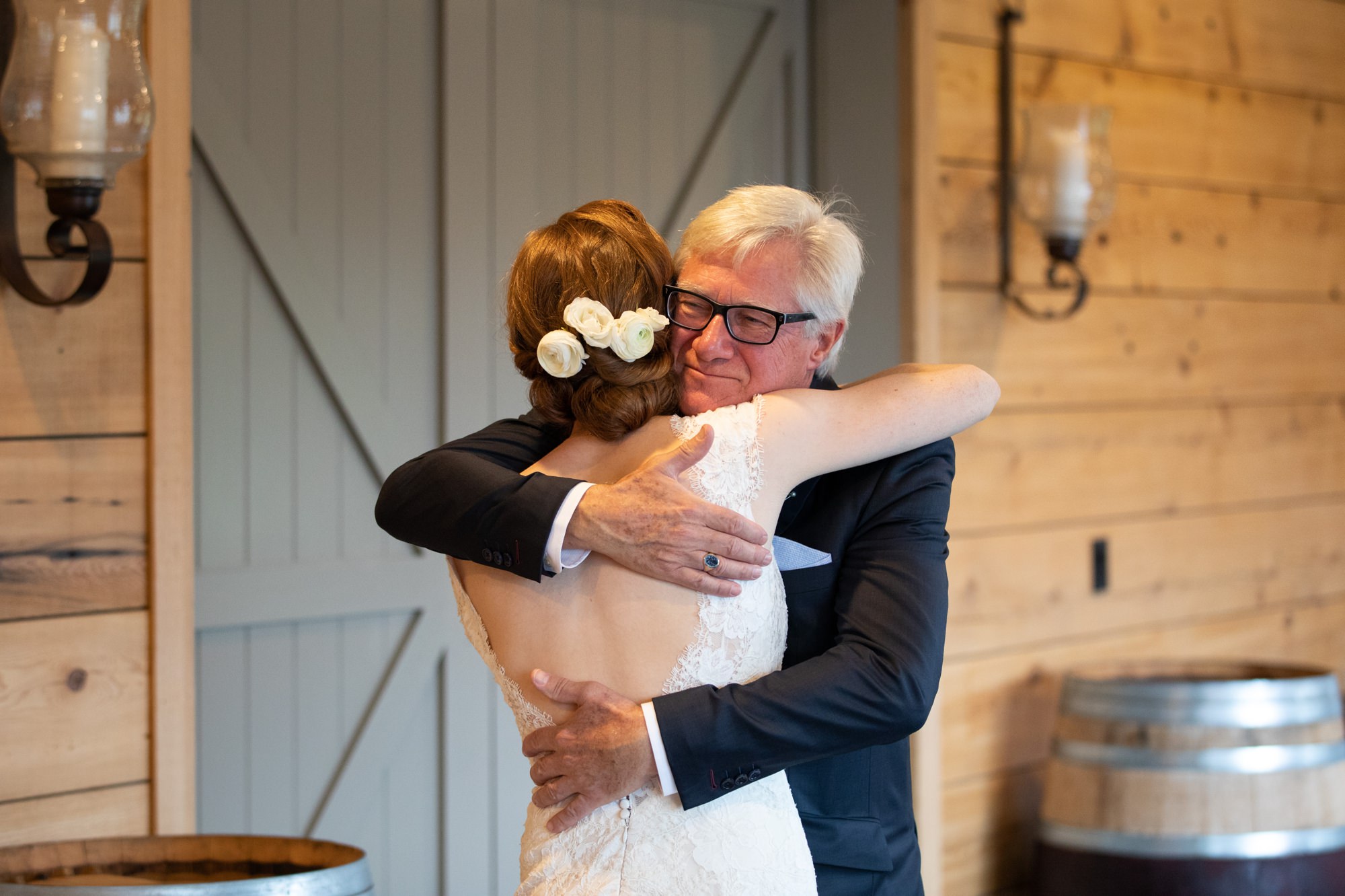 First look with dad wedding photos