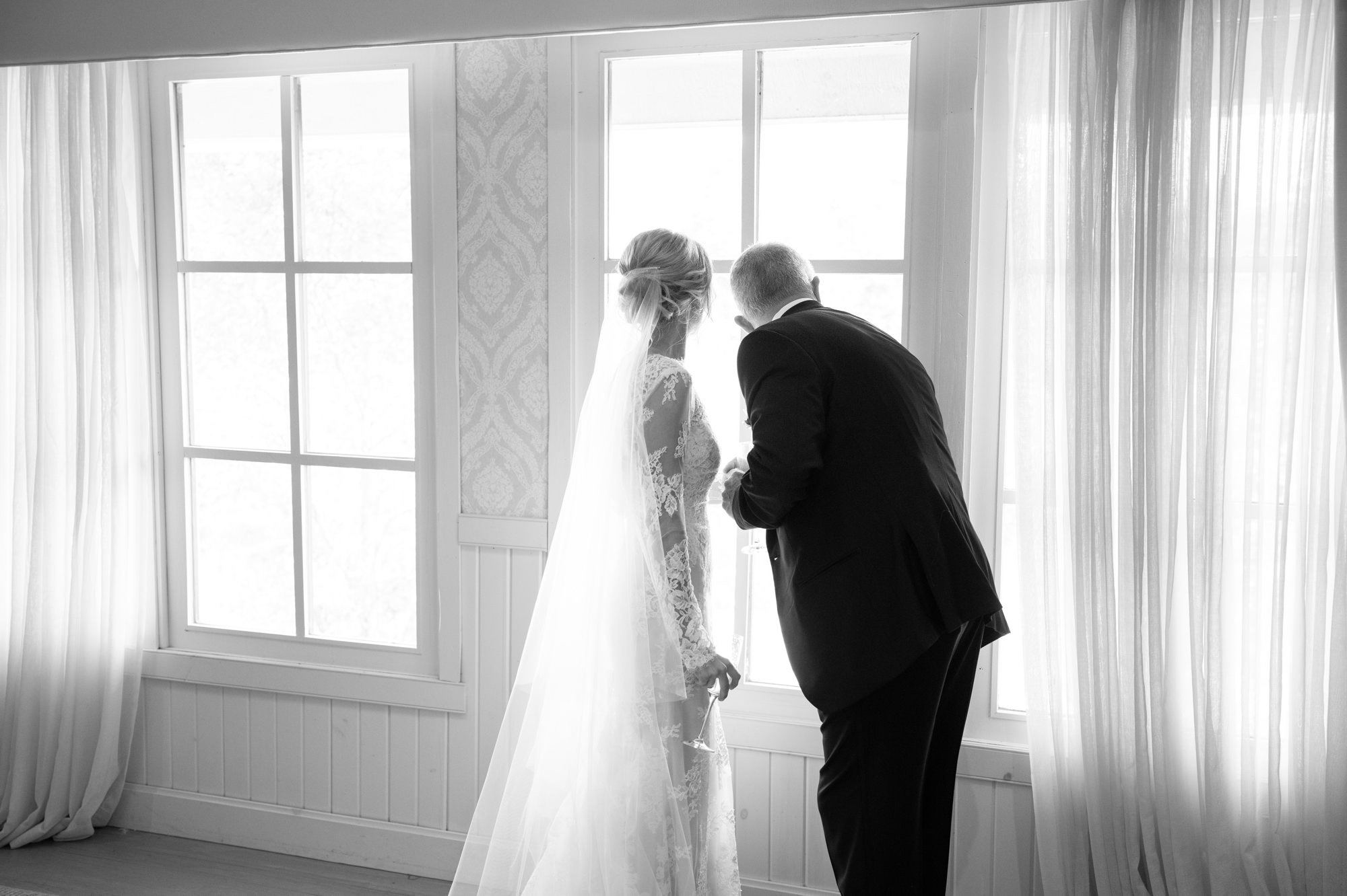 Bridal Pippin Hill Farm black and whites