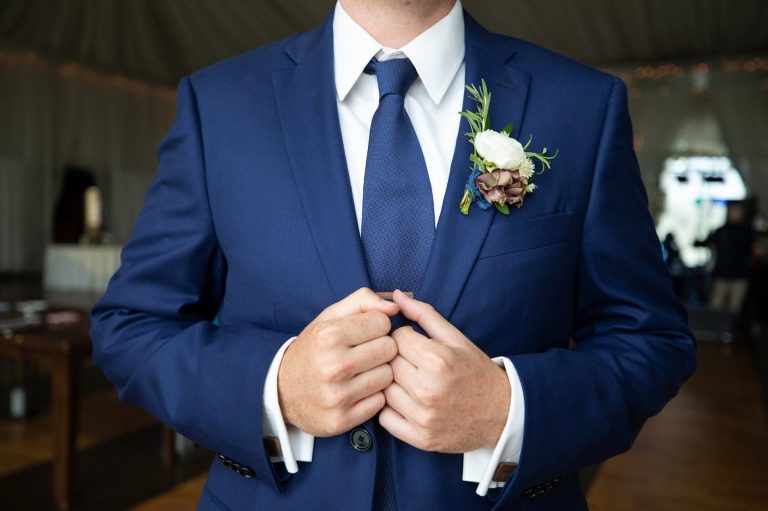 Navy Blue Groom's Suit Inspiration