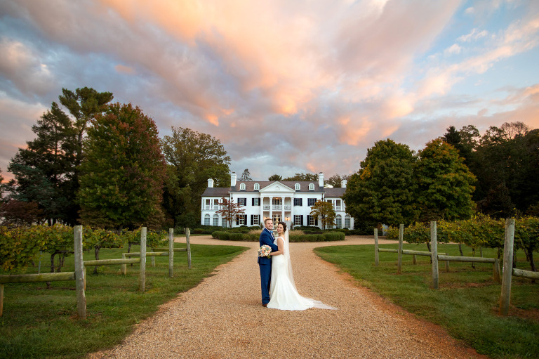 Best Charlottesville Wedding Venue Keswick Vineyards sunset photo idea