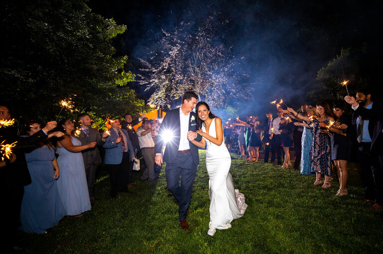 Best Charlottesville Wedding Venue Keswick Vineyards sparkler exit