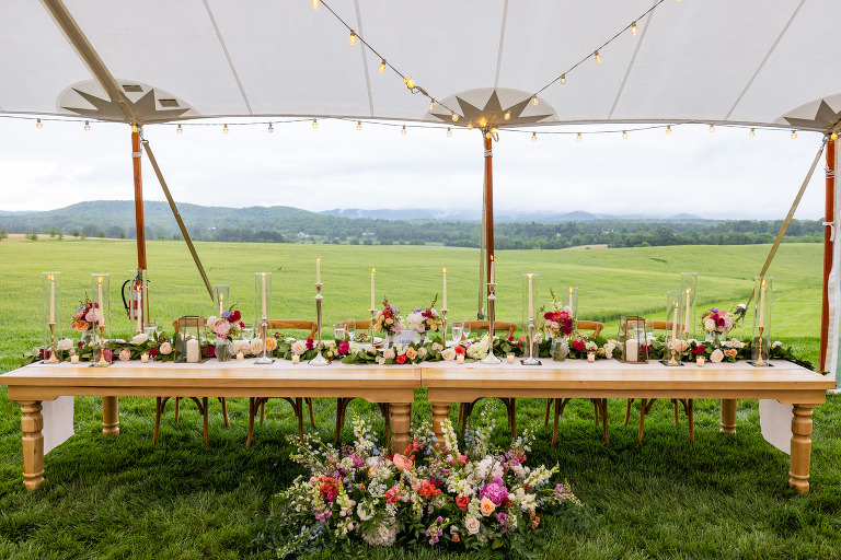 Chiswell Winery Wedding head table inspiration reception layout