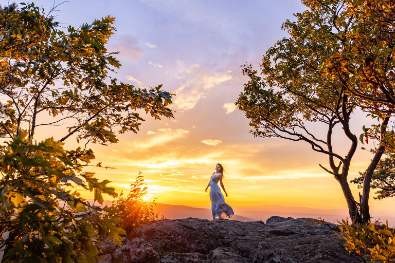 Ravens Roost Overlook sunset high school senior yearbook photo ideas Fall Family Portrait Photographer