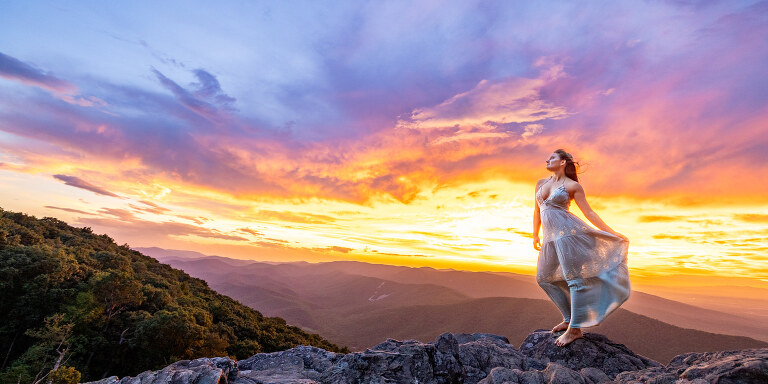 Ravens Roost Overlook blue ridge mountains sunset high school senior yearbook photo ideas