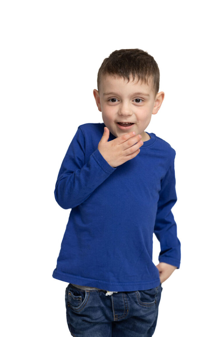 portrait of boy laughing to be framed as artwork for home